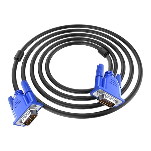 Câble VGA Mâle Mâle, Cordon VGA pour Moniteur 15 Broches 1,8 m, Câble Vidéo Full HD 1080p Écran, Projecteur PC Ordinateur Portable TV, Blindage...
