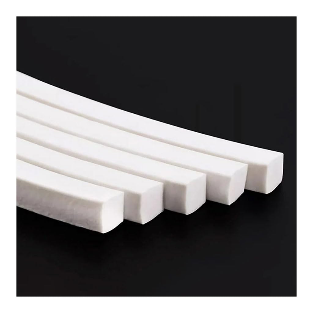 1M Silicone Sponge Strip, White Square Rubber Foamed Strips,Doors Windows Trim Seal Gasket High Temperature Resistant, 1pcs(20x20mm)
