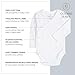 Baby Side Snap Kimono Bodysuit Set, 100% Cotton Wrap Bodysuit with Mitten Cuffs, Boy Girl Unisex Newborn Layering Undershirt, 4 Pack (White - Long Sleeve, 3-6 Months)