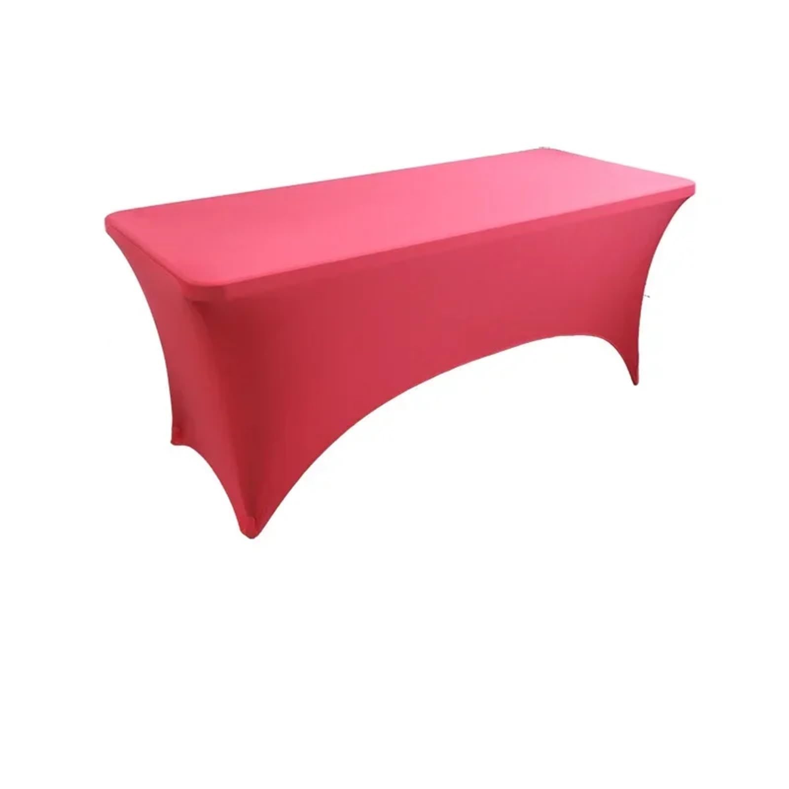 SUBLXPoten Cocktail Table Cover 6FT Spandex Tablecloth High Stretch Wedding Hotel Birthday Table Cover for 4ft 5ft 6ft 8ft Folding Cocktail(Rose red,5FT (152x75x75cm))