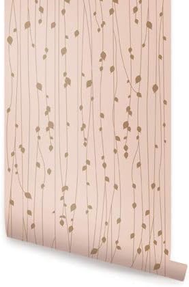 Simple Shapes Leaves Peel and Stick Wallpaper (Navy, 24 x 108 inches)