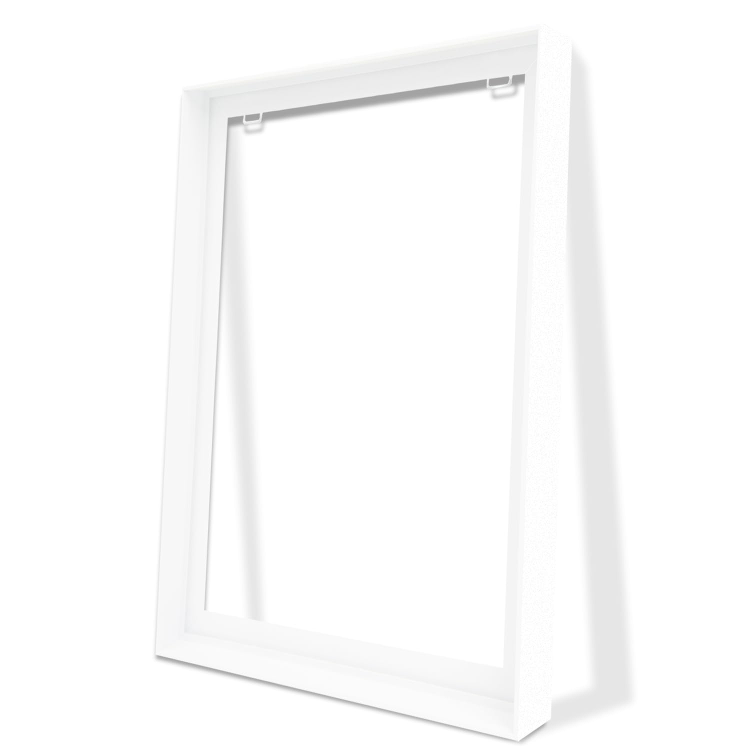 ARTGOW Metal Floating Frame for 12"x16" Canvas Oil Paintings, DIY Canvas Frame with 1.5" Deep, Floater Frames for Prints Wall Art/Portrait/Landscape Living Room Bedroom Kitchen Decor (Matte White)