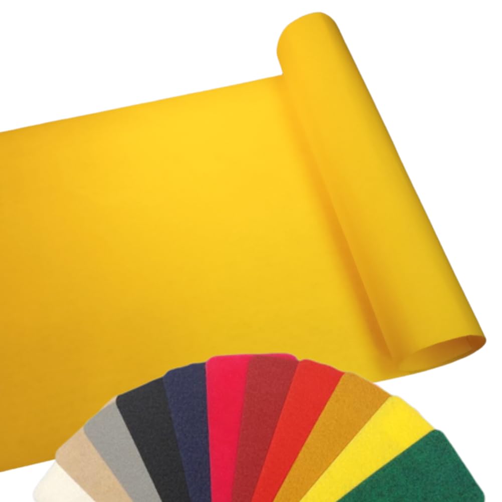 MadeInNature - Tappeto in moquette per eventi versatili: mostra, compleanno, gala - Anti-fuoco - Tappeto riutilizzabile (giallo 2 x 8 m)