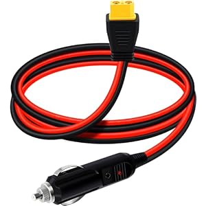 XT60 Car Charger Cable, Car Charger, Xt60 Extension Cable, Adapter for ECOFLOW DELTA 2/3 River, 3/2 MAX Power Station, Bluetti EB55 AC70 Anker, SOLIX C200 C300 C1000 F2000 Solar Generator