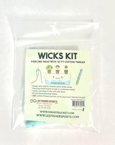 Wicks KIT,Cotton Thread 10 ft with 5 Piercing Head. Hydroponic Setup for Growing Plant, Flower. Also Keeps Plant, Flower Alive While You are Away, Simple, Easy and Cost Effective.
