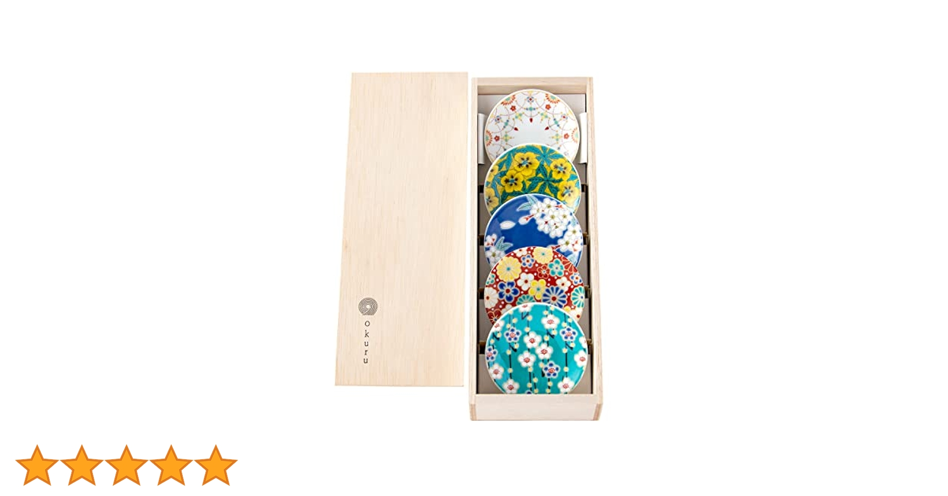 Amazon | 九谷焼 縁起豆皿 (縁起花) 小皿 花柄 絵皿 5枚セット