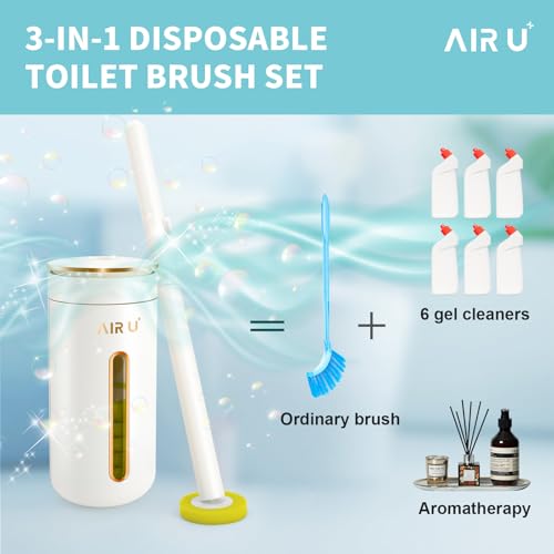 Image of 48 Count Disposable Toilet Brush Heads, Toilet Bowl Wand Refills for Toilet and Bathroom Cleaning, Yellow Lemon Fragrance, Not Suitable for Electric Toilet Brushes