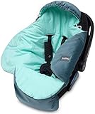 Bellochi Universal Baby Einschlagdecke für Babyschale und Autositz Kinderwagendecke Fußsäck aus Baumwolle und Samt z.B. passend für Maxi-Cosi, Römer, Cybex - Mint