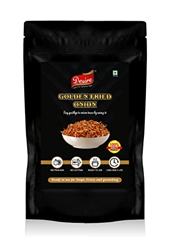 Image of Desire Golden Fried Onion (Birista) 900 Gram |Crispy Pyaz Flakes | Ready-to-Use for Biryani, Gravies, & Indian Curries