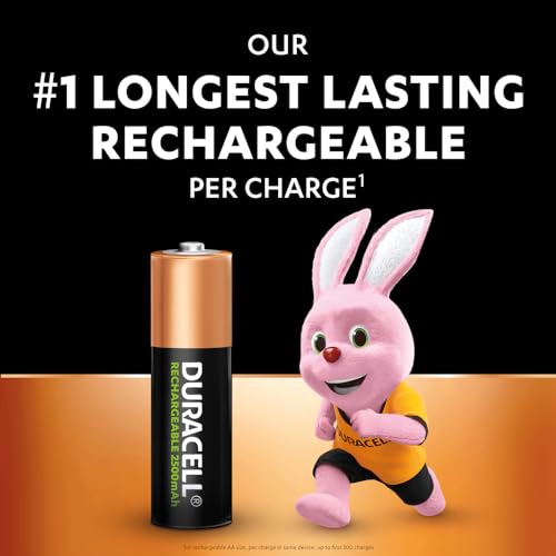 8X Duracell AA Rechargeable 2500 mAh (2 Blister Packs of 4 Batteries) 8 Rechargeable Stylus Batteries - Image 3