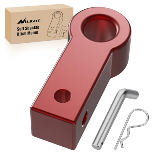 Image of Nilight Aluminum Soft Shackle Hitch 2 inch Receiver Off-Road Towing Accessory