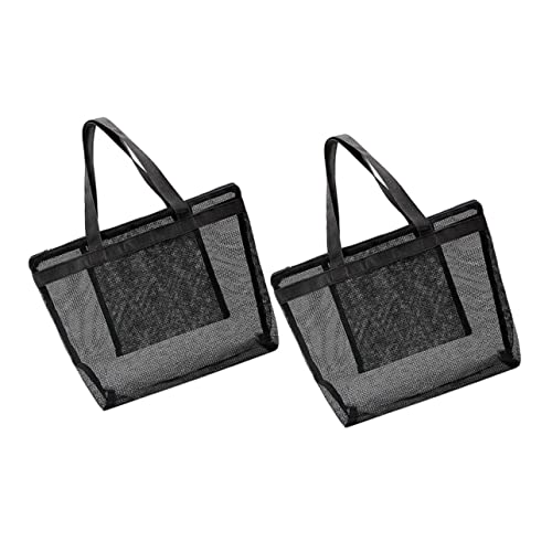GALPADA 2pcs Mesh Beach Tote Bag Hollowed Out for Women Lightweight and Design for Swimming Gym and Shopping Activities
