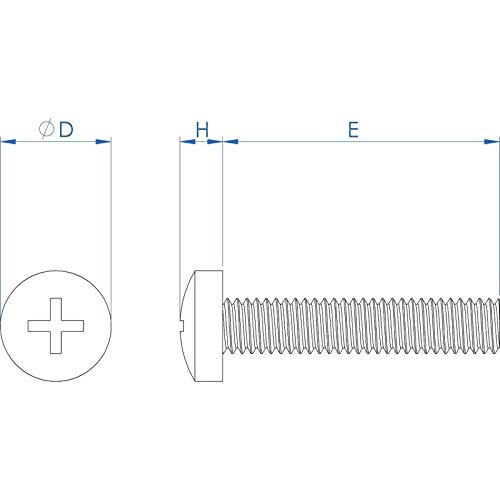 M5 (5mm x 20mm) Pozi Pan Head Machine Screws - A2 Grade Stainless Steel (Pack of 20), Silver, M5 x 20mm - Image 4