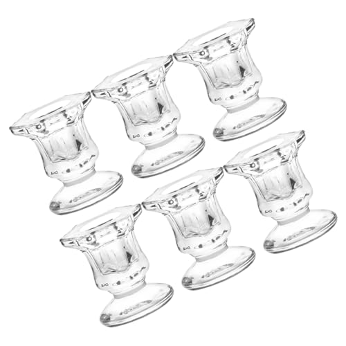 FUNOMOCYA 6pcs Hexagonal Glass Candle Holder Home Decor Candelabra Candles Dining Room Table Decor Tea Lights Decorations Candle Stand Wedding Decor Decorate Grace Candle Holders