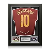 Exclusive Memorabilia Maillot Original d'Arsenal de la Saison 2005 2006, signé par Dennis Bergkamp. Encadré.