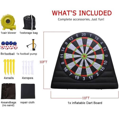 10 Fuß Riesige Aufblasbare Fußball-Dartscheibe for Erwachsene Und Familien, Aufblasbare Big Kick Darts-Spiele Mit 8 Fußballbällen Und 350-W-Gebläse, for Outdoor-Sportarten Auf Dem Hof – Bild 8