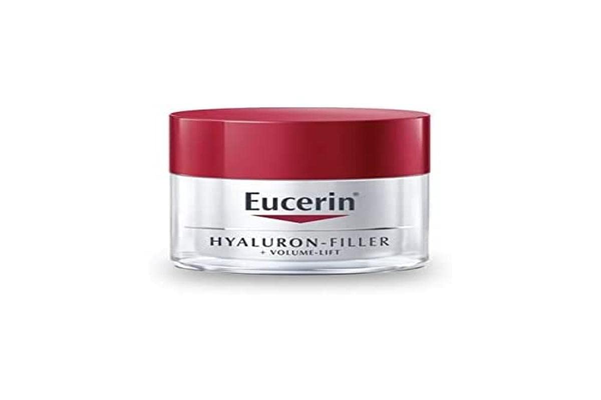 Eucerin Hyaluron-Filler + Volume-Lift Crema de día SPF 15 50 ml, crema facial antiarrugas para un efecto lifting inmediato, fórmula con ácido hialurónico rellenador para pieles mixtas y normales