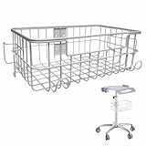 Ultrasound Cart Storage Basket, Equipment Trolley Organizer Basket for Device Cart Supplies Holder Wire Storage Rack Attachment