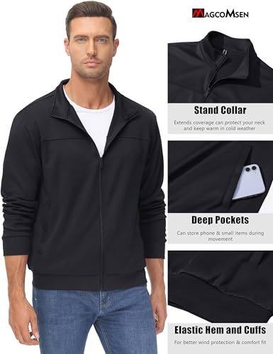 MAGCOMSEN Men's Track Jackets Lightweight Full-Zip Casual Coat Workout Running Athletic Active Jacket With Pockets4