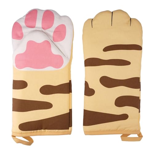 1 Paire Anti-Chaleur Gants de Cuisine Mignon Patte, 31cm Gant de...