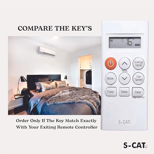 Image of S-CAT Compatible with LG AC Remote Control Model AKB73975614 AKB73975615 (No Backlight) Suitable for 1 1.5 2 Ton Split & Window AC (Model 298)