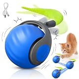 JIASHA Balle de Jouet Interactif pour Chat,balle interactive chat,jouet pour chat,Jouet Intelligent pour Chat,jouet chat interactif,Electric Cat Toy Ball,360°avec Chargement USB,3 Modes de Travail (C)