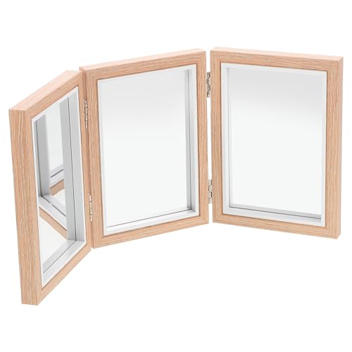 ORFOFE Tablero Montessori Espejo Plegable Irrompible para Bebés, Juguete Sensorial para Coordinación Mano-Ojo, Espejo Infantil de Tres Caras para Educación Temprana y Guardería
