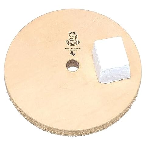 5" (1/2" Width) Leather Honing Wheel - Fits 1/2" Arbor - Buffing Compound Included Cover