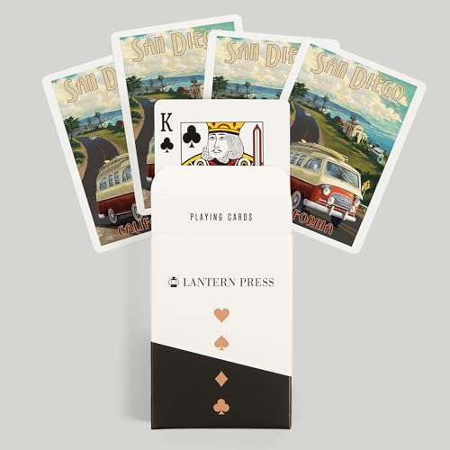 Lantern Press San Diego Camper Van Baraja Poker 52 miniatura 6