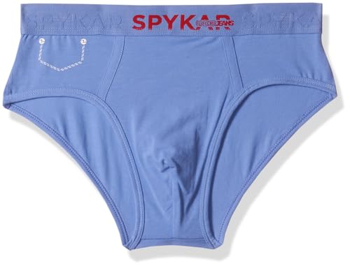 Image of Underjeans by Spykar Men Blue Solid Basic Briefs