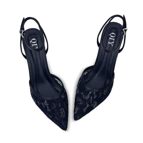 Image of QIY Closed Toe Heels for Women Pumps High Heel Strappy Sandals
