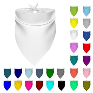 Custom Bandanas for Dog Personalized Photo Name Logo Pets Scarf, Customized Pet Neckwear for Dogs Cats, White, 1 PCS