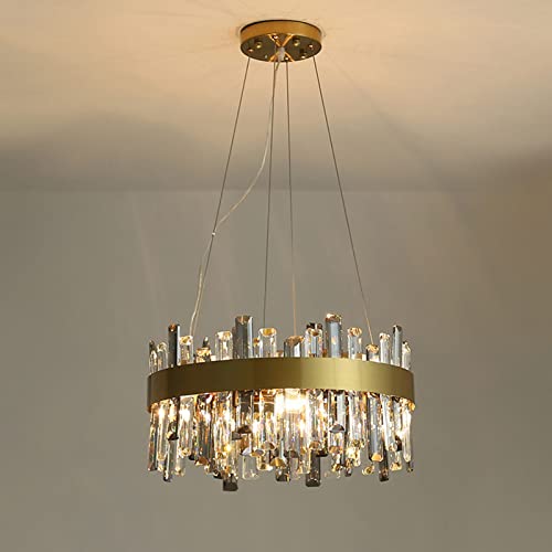 Pendentif à tambour à LED moderne en cristal pour chambre