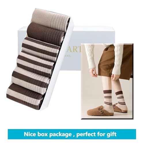 Image of MAGIARTE Womens Mini Crew Cotton Socks,6 Pairs