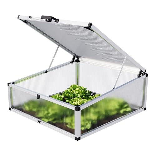 GFP Frühbeetkasten 103 x 103 cm Frühbeetaufsatz Doris, Aluminium mit Polycarbonat Doppelstegplatten