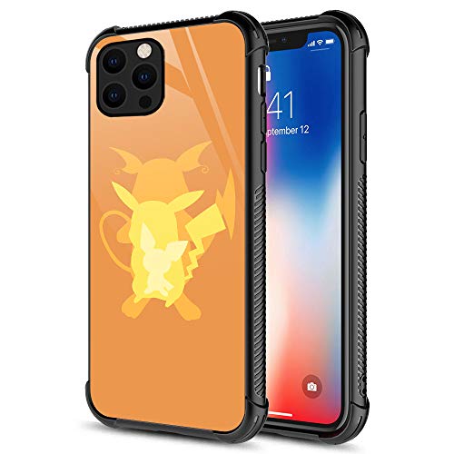 Djsok Iphone 12 Case Anime Pocket Elf Pattern For Boy Girl,Hard Glass Anti-Scratch Cover With [6Ft Drop Tested] Shockproof Anti-Slip Tpu Soft Frame Compatible With Case Iphone 12 Pro Of Size 6.1Inch #TOP6