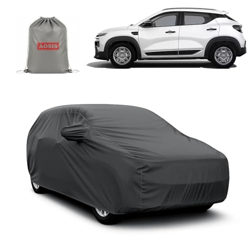 Image of AOSIS 'Waterproof' Car Cover Compatible with Renault Kiger Authentic /Evolution /Techno /Emotion 300 GSM Uly Coated Thick Fabric 4X4, Adjustable Belt Buckle, Elastic Grip
