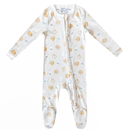 Image of Copper Pearl Zip-Up Footie Baby Pajamas - Soft Newborn Onesies for Boys & Girls, Tag-Free with Two-Way Zipper Baby Sleepers for Newborn - 24 Months, Chip