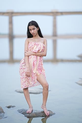 Boho Chic Wrap – Hand Block Printed Cotton Sarong Block Print Wrap Skirt – Lightweight Cotton for Summer Versatile Beachwear & Wrap3