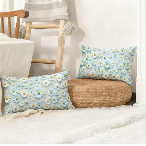 Hiver housse coussin 40x70cm decoratif Noël bleu clair de 2
