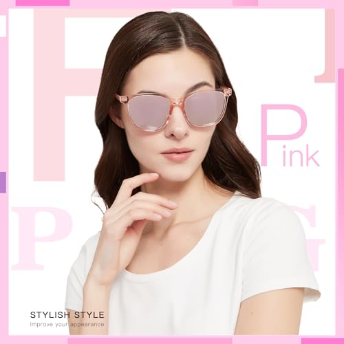 FancyPink Women's Polarized Sunglasses UV400 Protection Mirrored Beach Eyewear Trendy Sunglasses for Women2