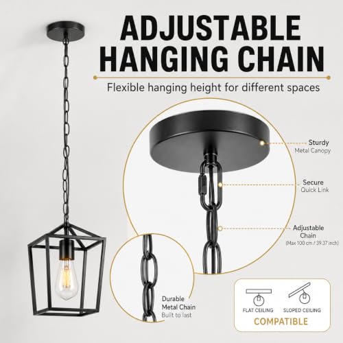 Image of Phaosio Black Pendant Lights Kitchen Island, Modern Farmhouse Light Fixture
