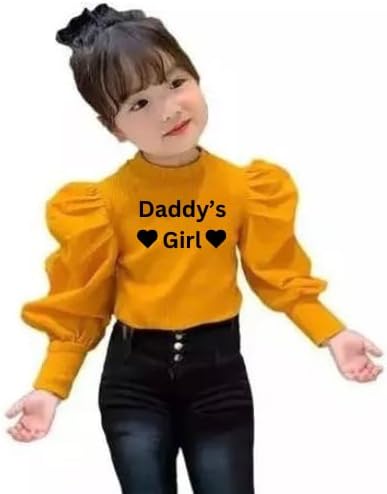 GenericSonwar Production Purple Princess Puff Sleeves Round Neck Stylish Daddy's Girls Baby Tops & Tunics