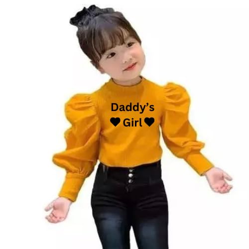 GenericSonwar Production Purple Princess Puff Sleeves Round Neck Stylish Daddy's Girls Baby Tops & Tunics