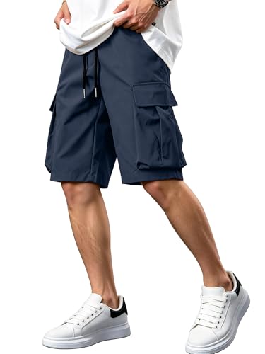 Comdecevis Work Shorts for Men Relaxed Fit Cargo Shorts Navy Blue 3XL(42)