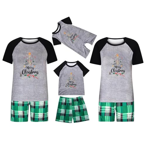 2025 Family Christmas Pajamas Matching Sets Short Sleeve Shirts and Shorts Two Piece Holiday Xmas Jammies Pajamas Set