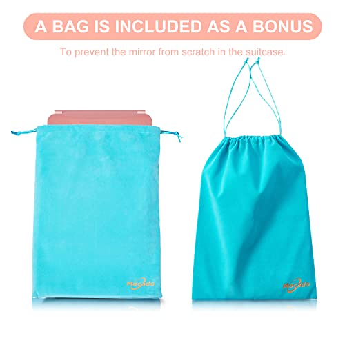 Led Foldable Travel Makeup Mirror - 7X9 Inches 3 Colors Light Modes Usb Rechargeable Touch Screen, Portable Tabletop Cosmetic Mirror For Travel, Cosmetic, Office (Rose Gold) #TOP5