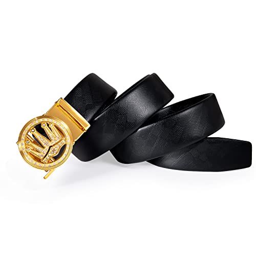 Image of Dubulle Men's Ratchet Belt Gold /Black /Red /Green /Blue /White Automatic Buckle Business Casual Belt Gift - Adjustable Fit