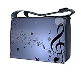 Luxburg Design Messenger Bag for 17-Inch Laptop with Shoulder Strap - Treble Clef