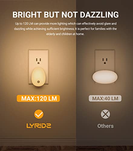 Lyridz Motion Sensor Night Light Plug In, 120Lm Ultra Bright Led Nightlights, Dimmable Smart Night Lights Plug Into Wall For Bathroom, Bedroom, Stairs, Hallway, Garage, Toilet (4 Pack) #TOP1